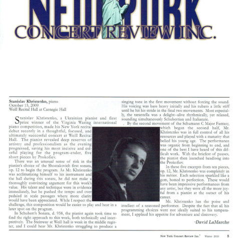2010 New York Concert Review